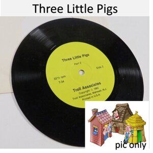 Three Little Pigs LP Vinyl Record 33 1/3 RPM, Troll 1982
